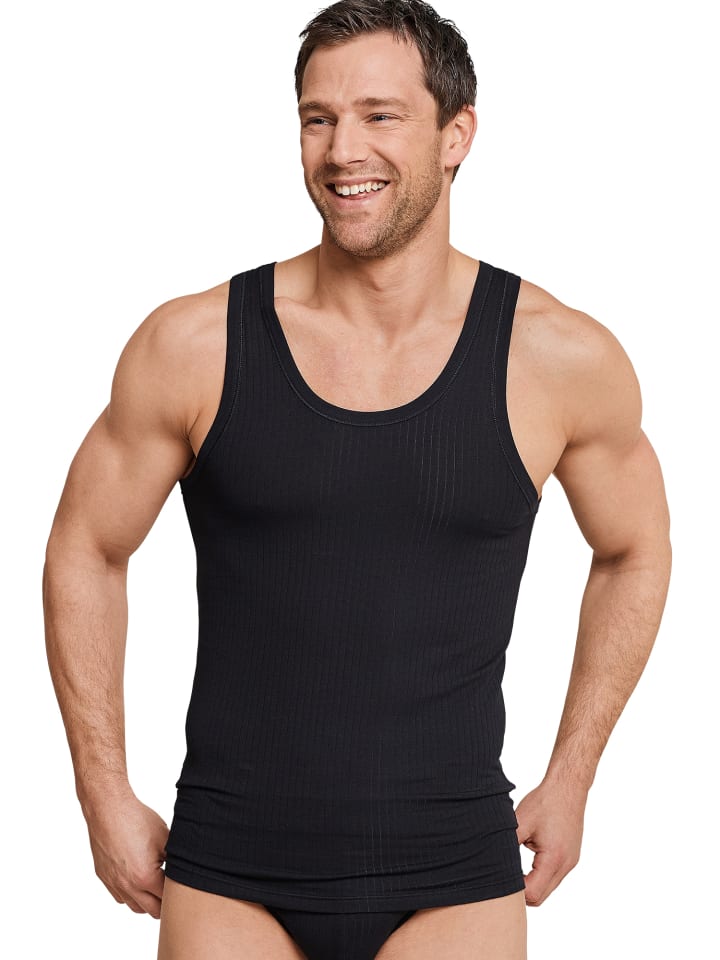 Schiesser Unterhemd Authentic in Schwarz günstig kaufen