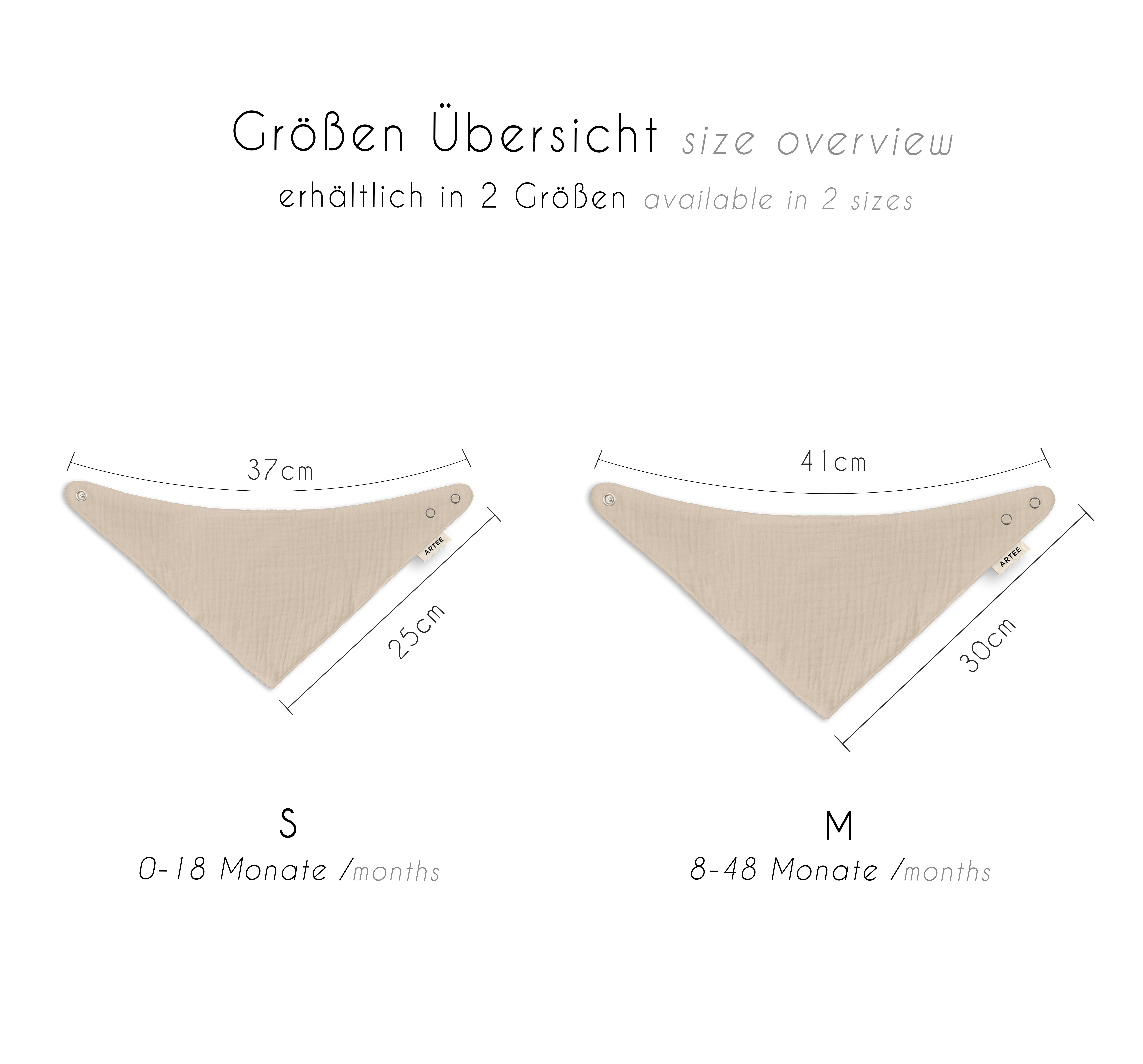 Artee Lätzchen Set 4 oder 10 Stück Musselin Halstücher in Größe M für 8-48 Monate