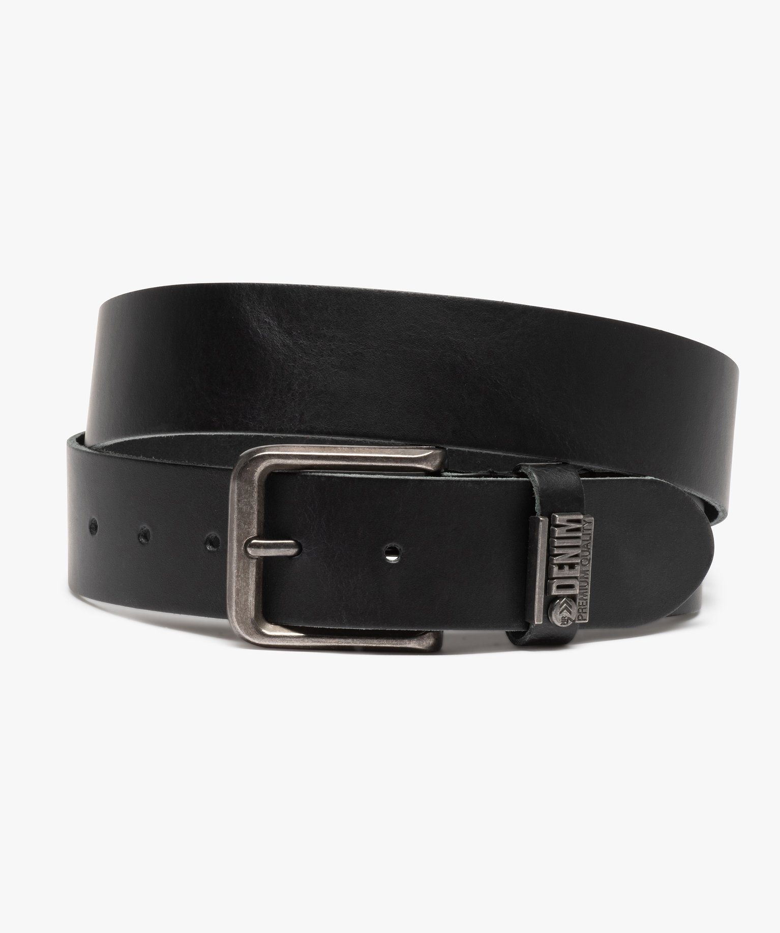 Ceinture homme mate à grosse boucle en métal vieilli noir | GEMO