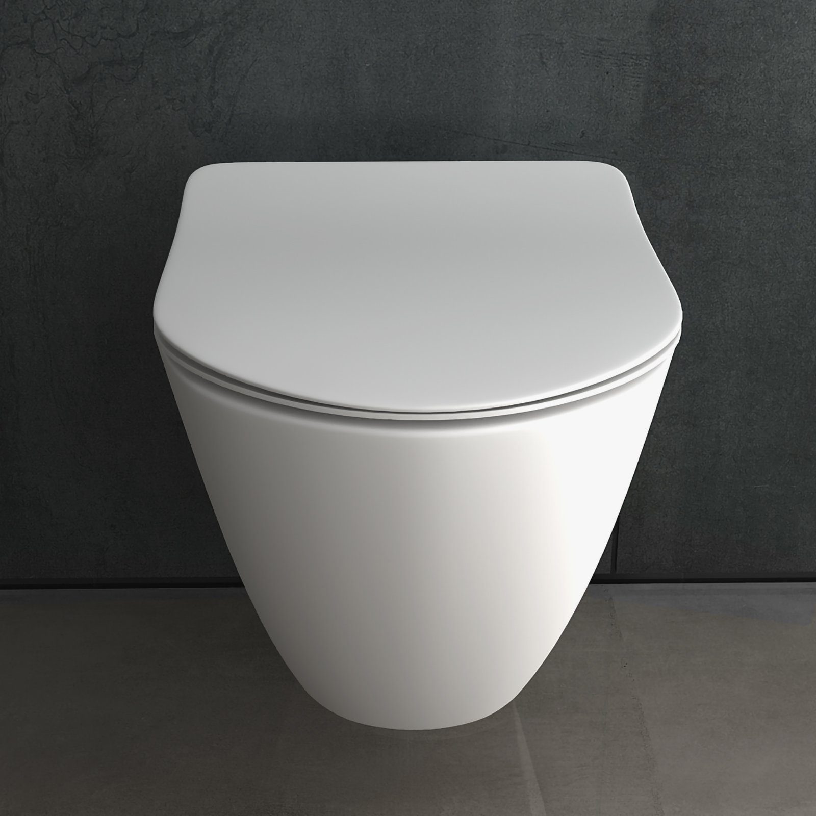 Alpenberger Tiefspül-WC Spülrandloses Hänge WC mit Nano - Geberit Passend, Wandhängend, Abgang Waagerecht, Toilette 2-tlg., Keramik Wand WC mit WC Deckel mit Absenkautomatik
