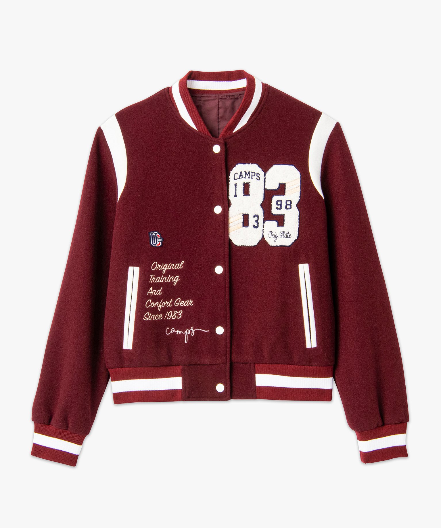 Blouson en feutrine esprit collège femme - Camps United rouge fonce | GEMO
