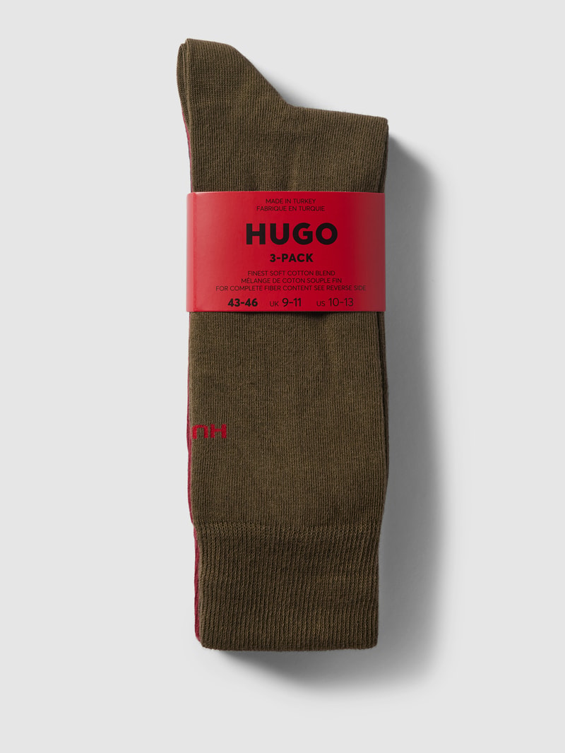 Socken mit Label-Detail im 3er-Pack in bordeaux rot