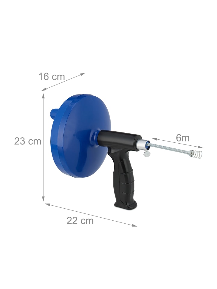 relaxdays Rohrreinigungsspirale in Blau/ Schwarz - 6 m günstig kaufen onesize