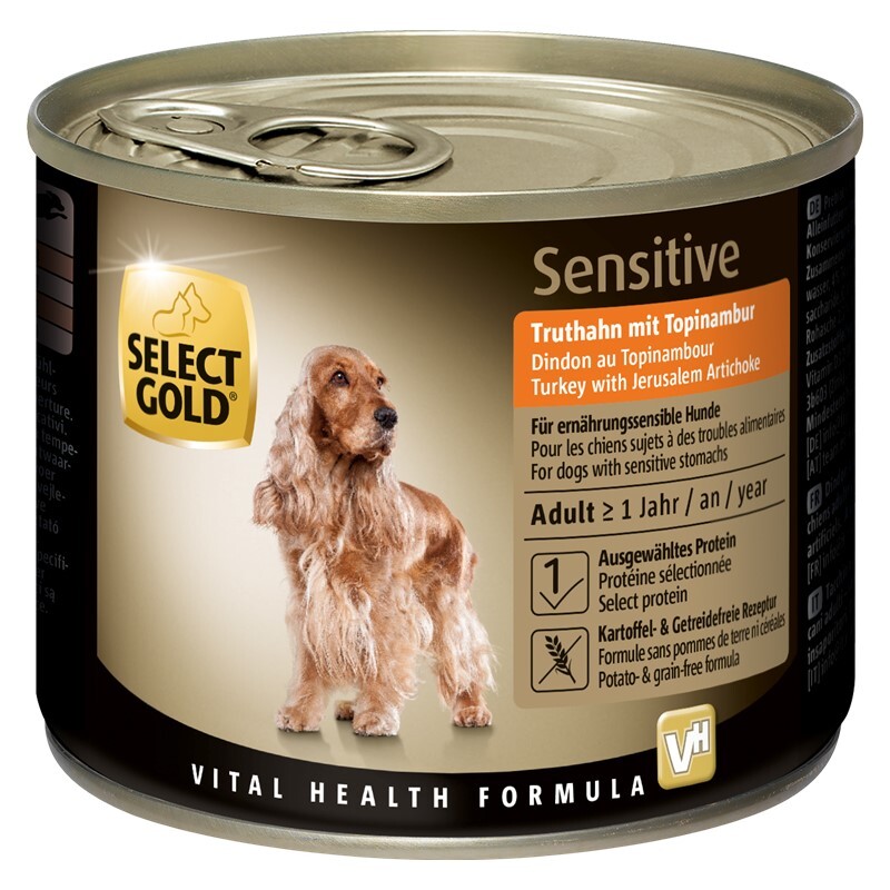 SELECT GOLD Hundenassfutter SELECT GOLD Sensitive Adult 6x200g Truthahn