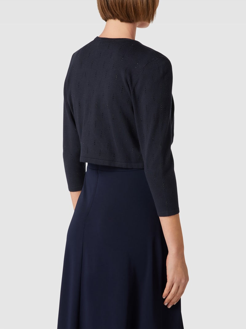 Bolero mit Ziersteinbesatz in marineblau meliert