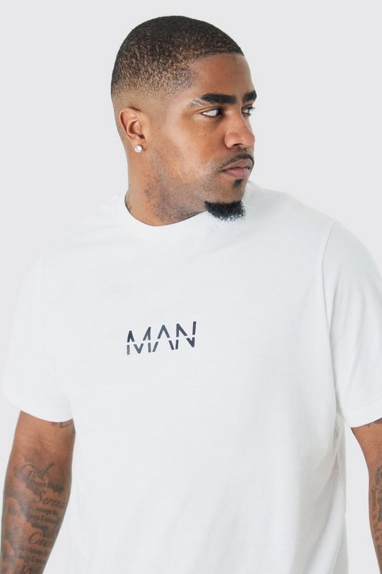 Plus T-Shirt mit Original Man-Print