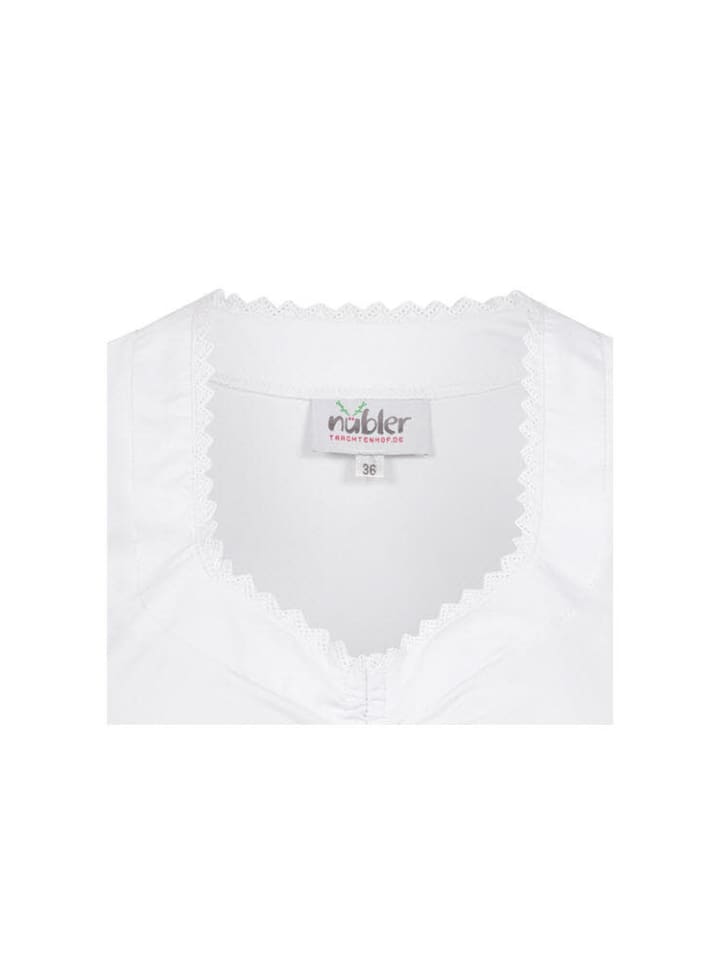 Nübler Dirndlbluse Kurzarm Wanda in Weiß günstig kaufen