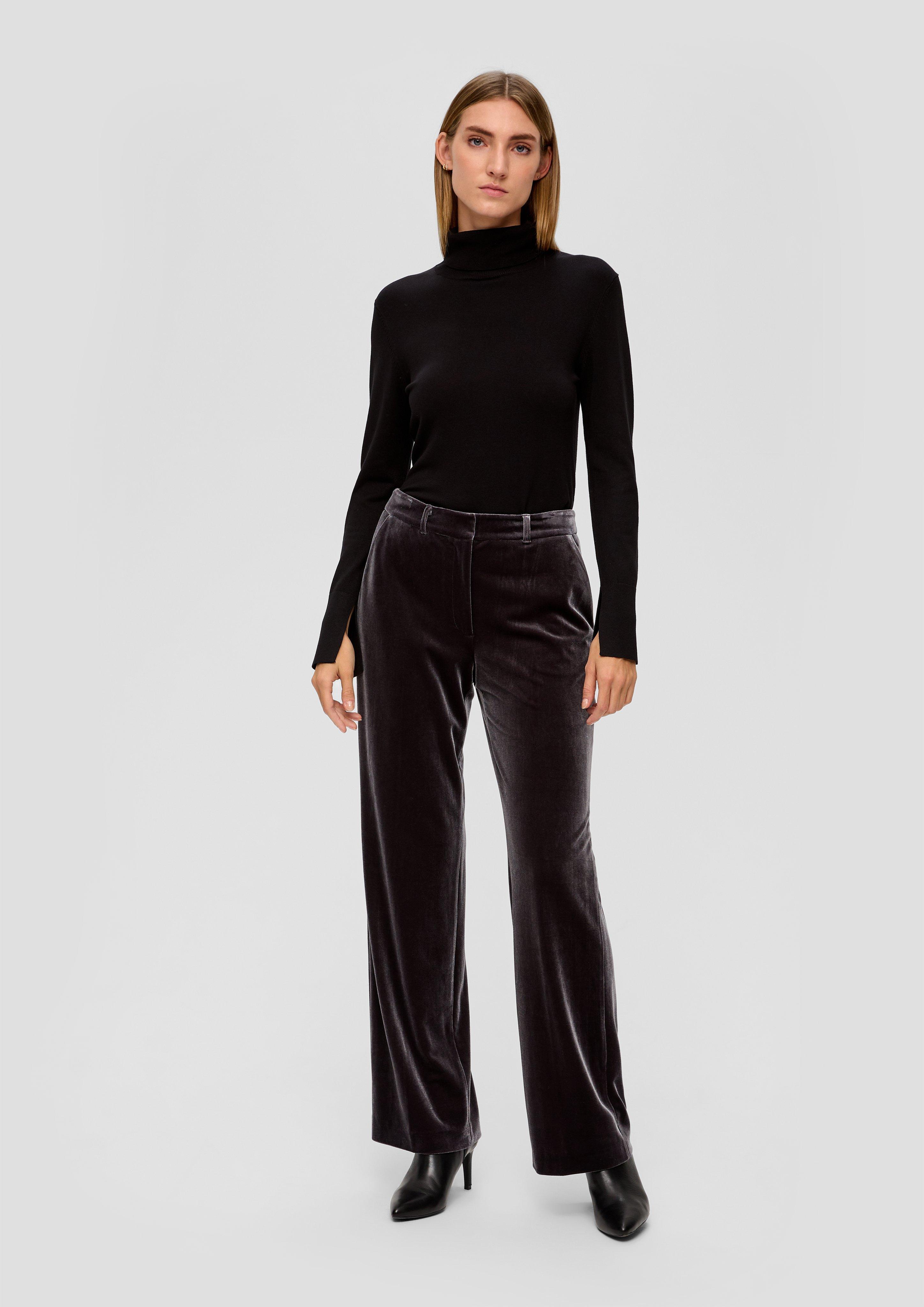 Samthose mit Wide Leg  2138144-9897