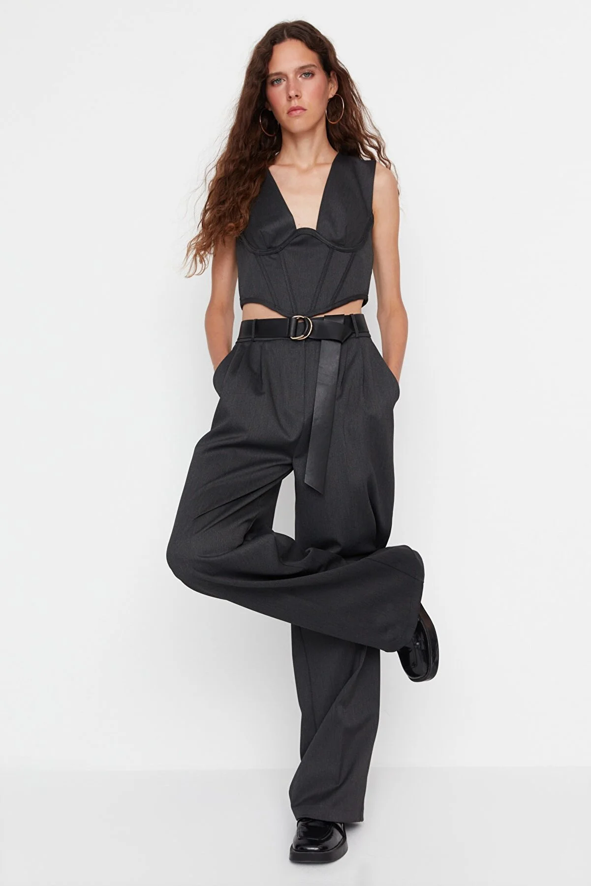 Trendyol Collection  Anthrazitfarbene Webhose TPRAW23PL00016