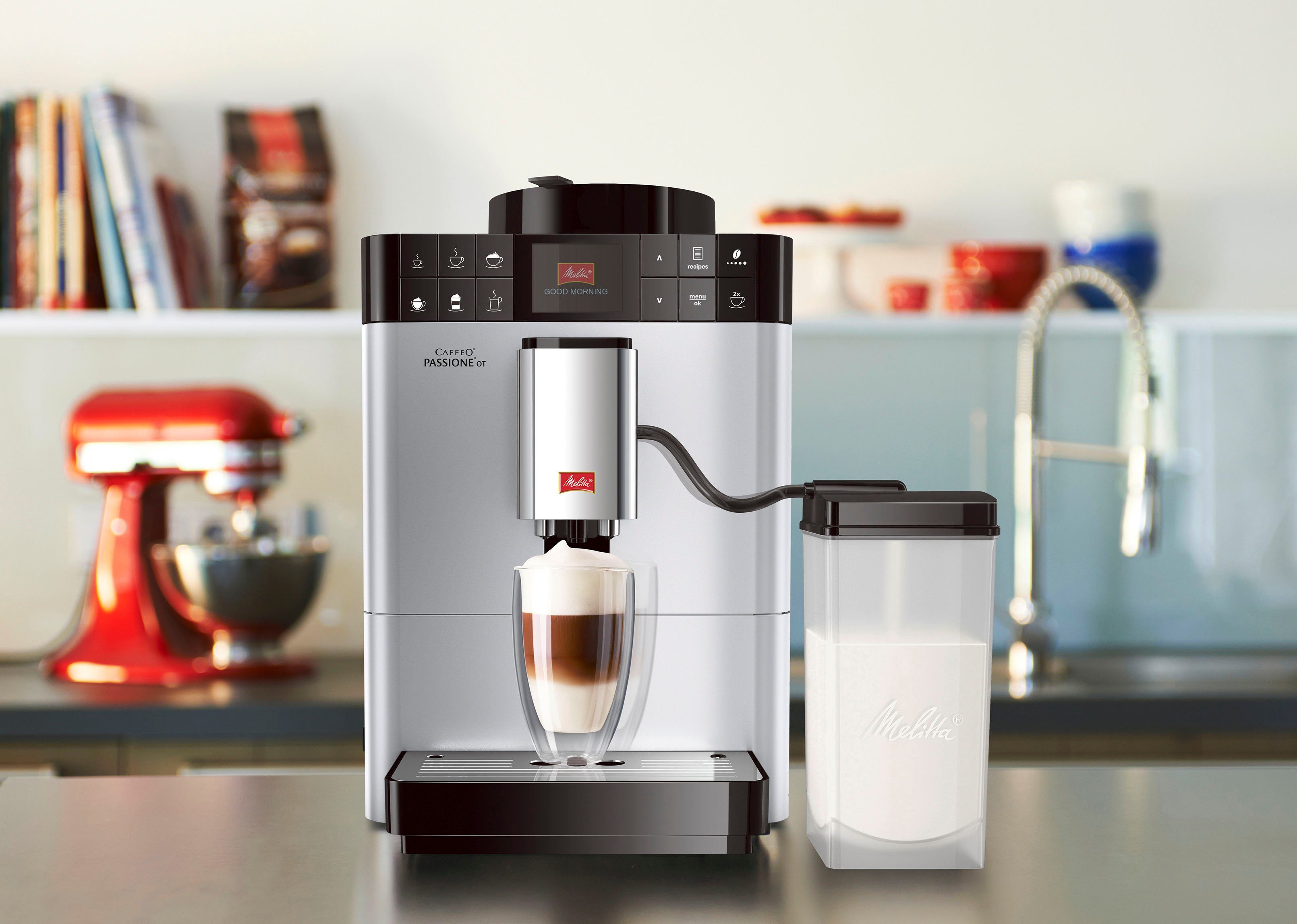 Melitta Kaffeevollautomat Passione® One Touch F53/1-101, silber, One Touch Funktion, tassengenau frisch gemahlene Bohnen