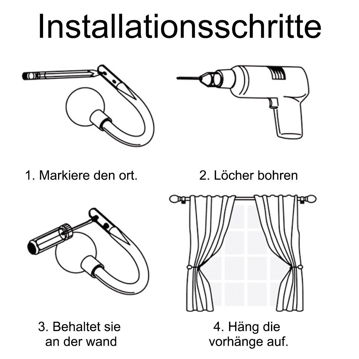 Raffhalter 1Paar leichte Metall-Vorhanghaken – Retro-Wandbefestigung, Rwoythk