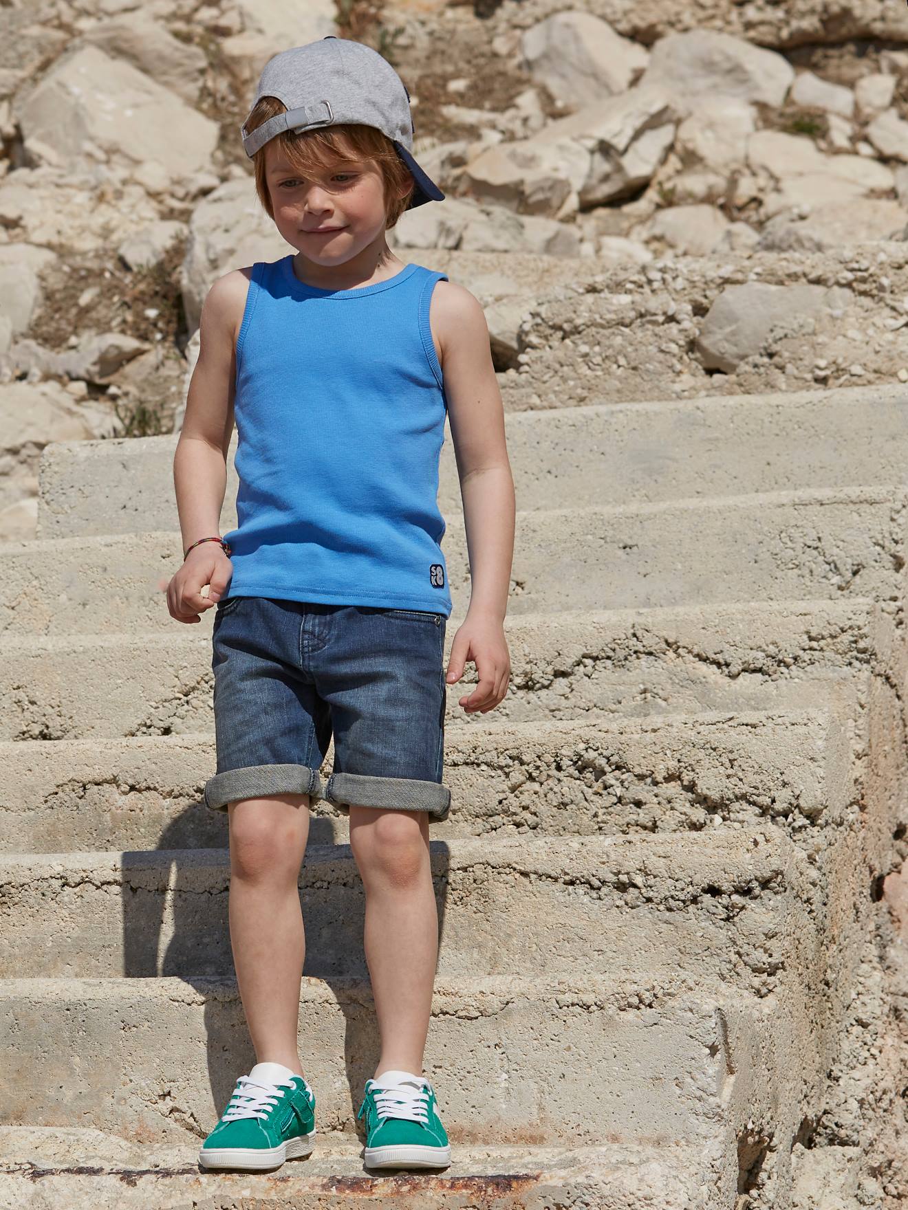 Bermuda en jean garçon denim gris