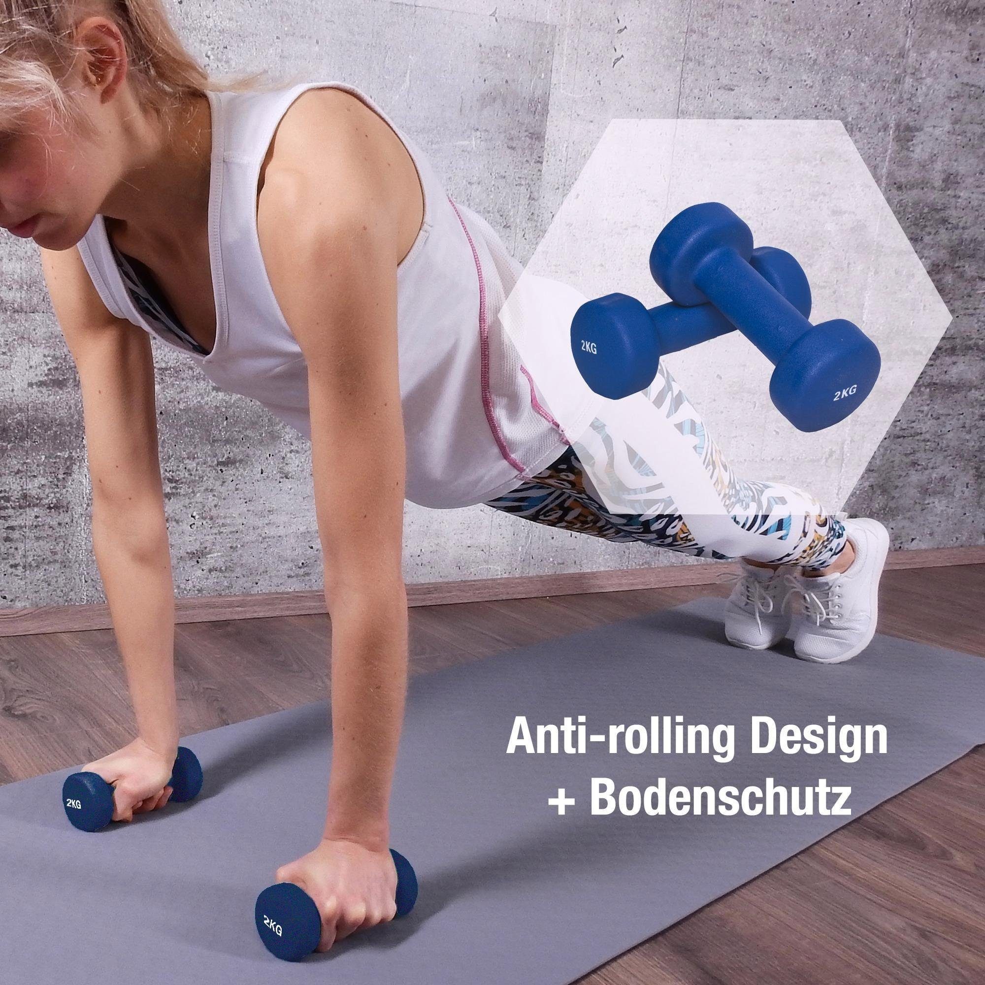 GORILLA SPORTS Hantel-Set Gymnastikhanteln Vinyl Royal 4 kg - 2 x 2 kg, (Set)