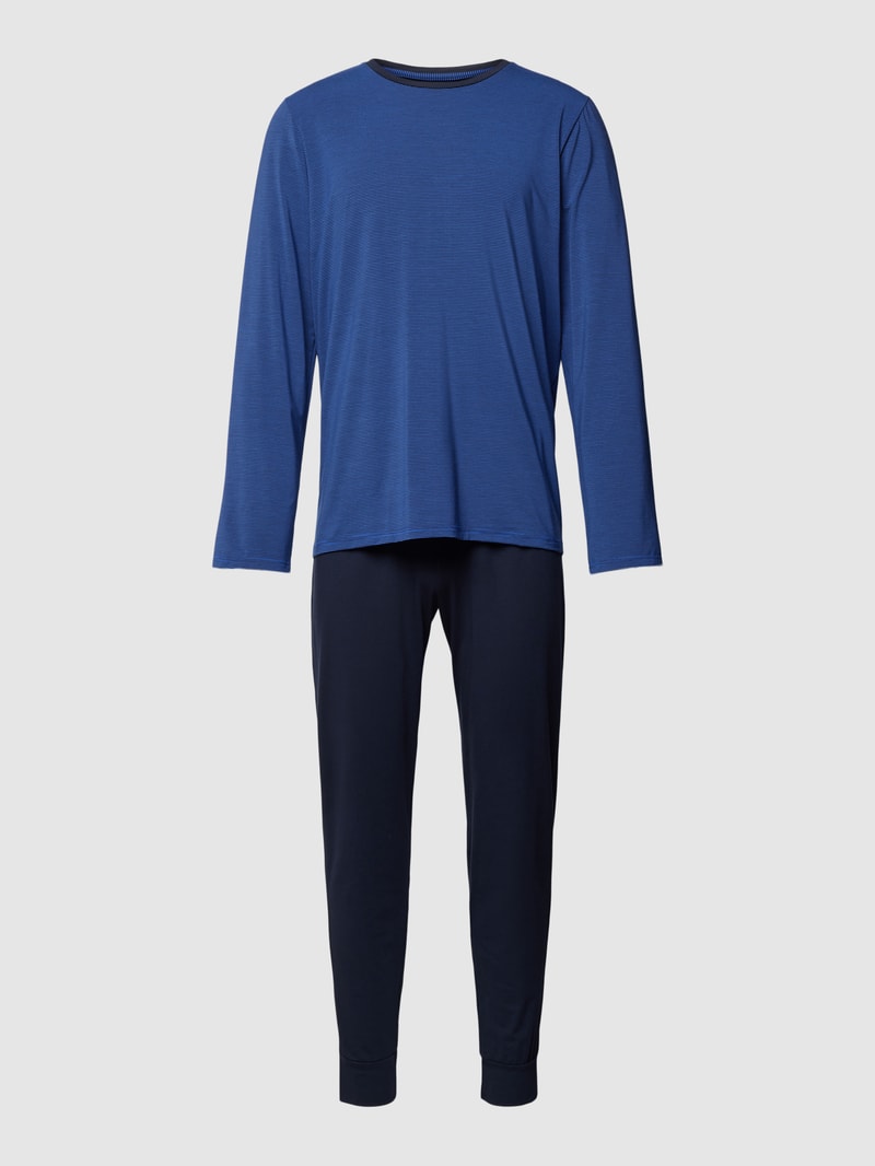 Pyjama mit Streifenmuster in royalblau