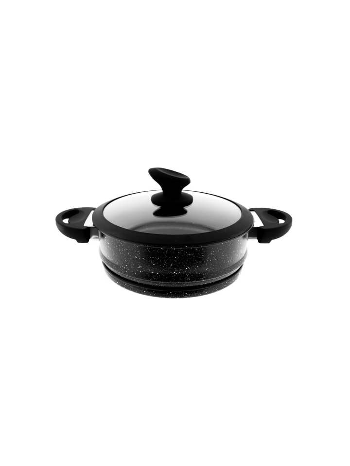 COFI 1453 3 in 1 Kochtopf, Marmorbeschichteter Dampfgarer, Couscoussier in Schwarz günstig kaufen