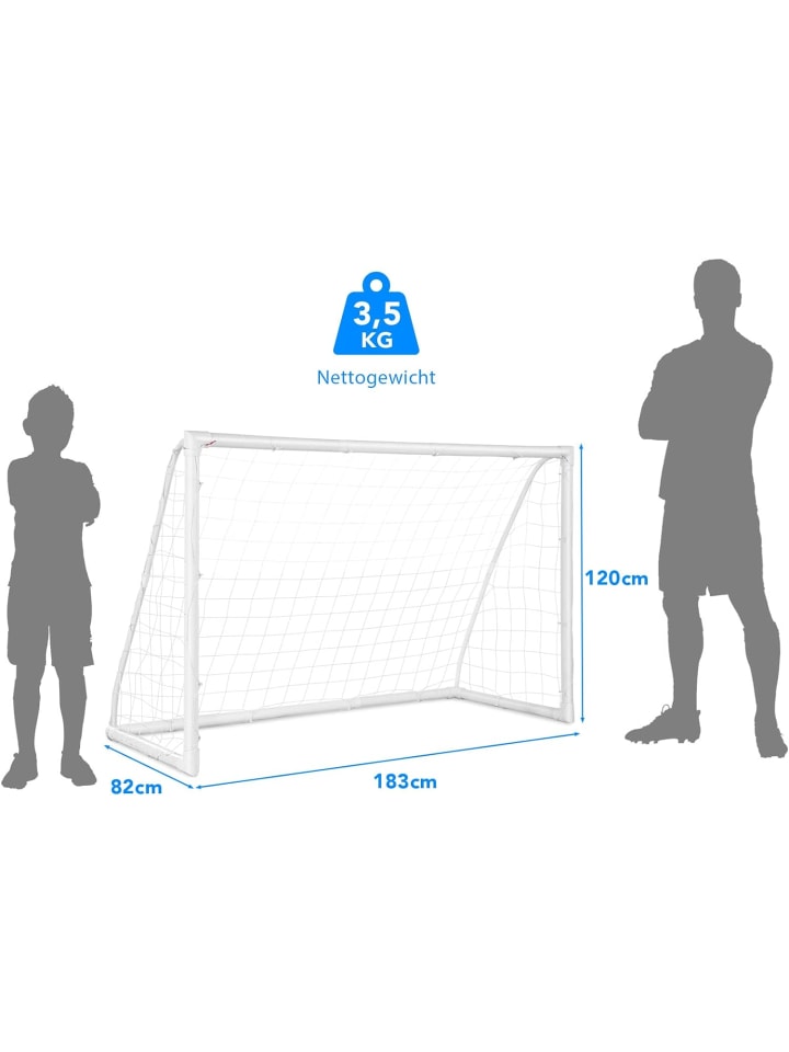 COSTWAY Fußballtor 183x120cm in Weiß günstig kaufen 180 x 120 cm