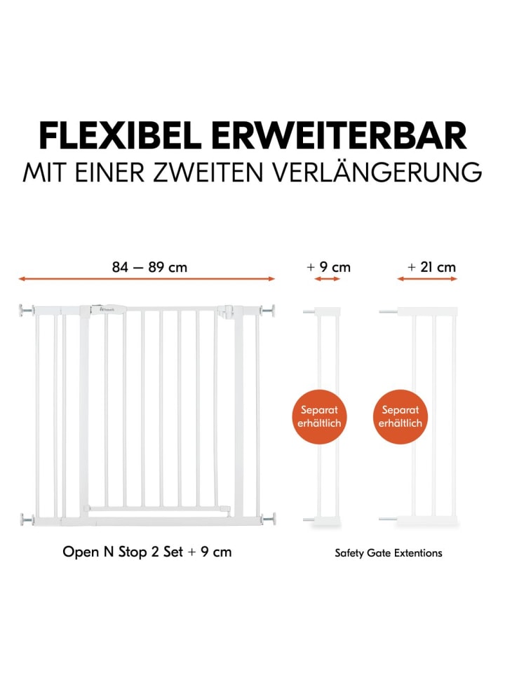 Hauck Türschutzgitter inkl. Verlängerung Open N Stop 2 (75-80 in weiss günstig kaufen onesize