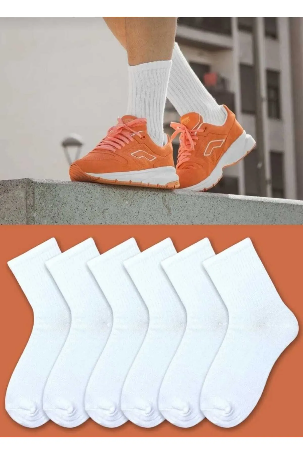 SOYTEMİZ  6 Paar schlichte weiße College-Socken