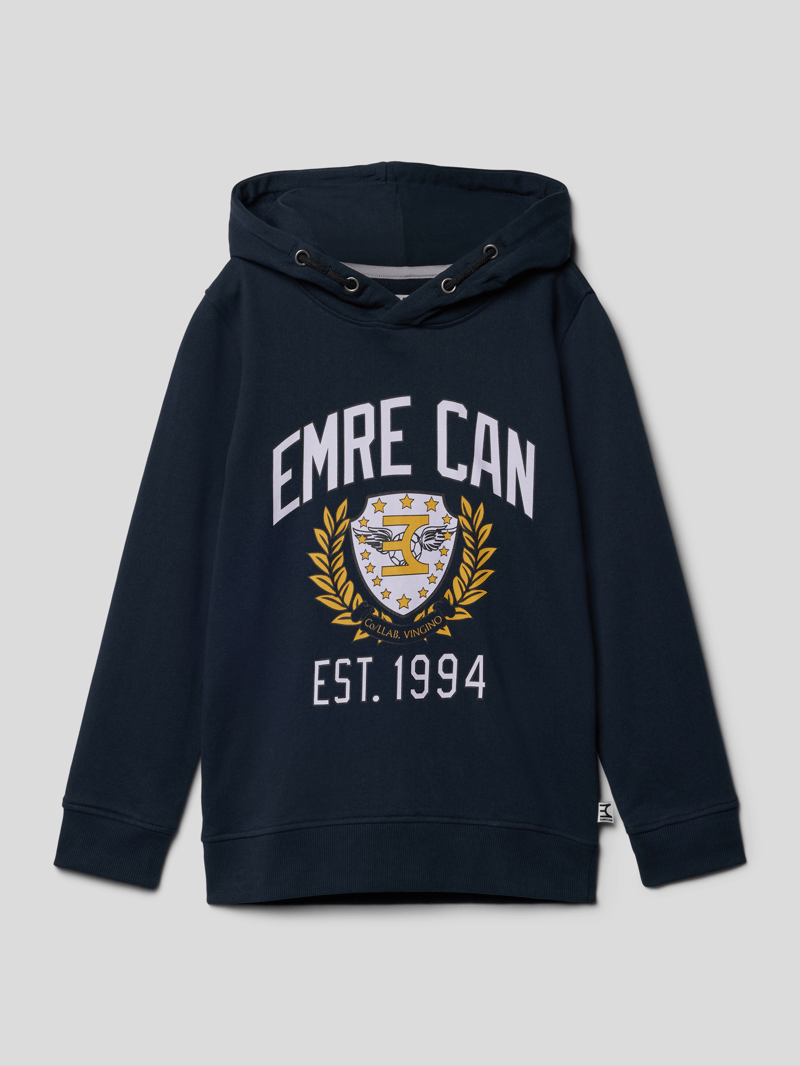 Hoodie mit Motiv-Print Modell 'NOLLEGE' in marineblau