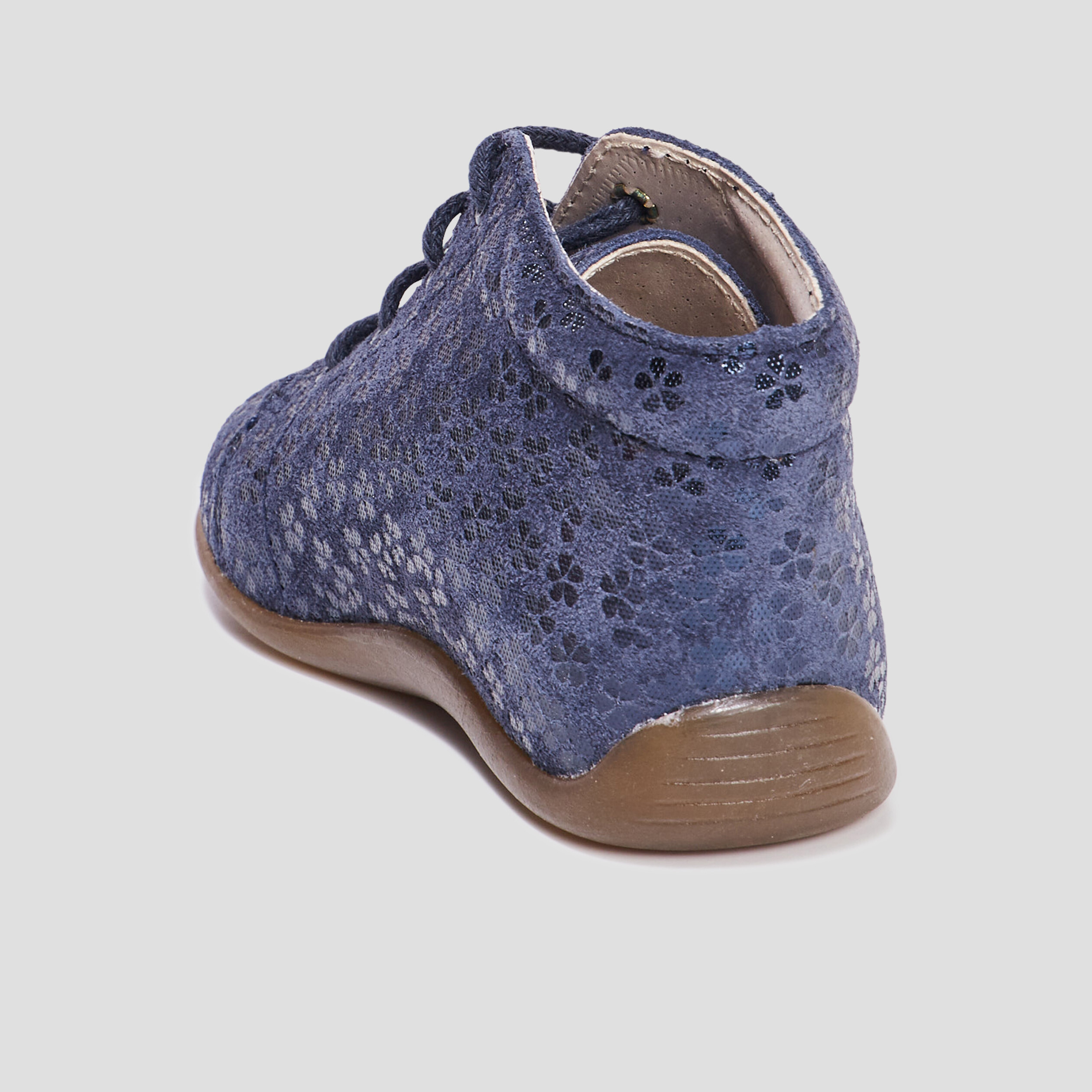 Bottillons à lacets en cuir bleu marine bébé fille | La Halle