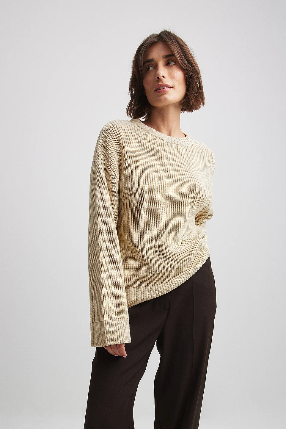 Rundhalsausschnitt Strickpullover