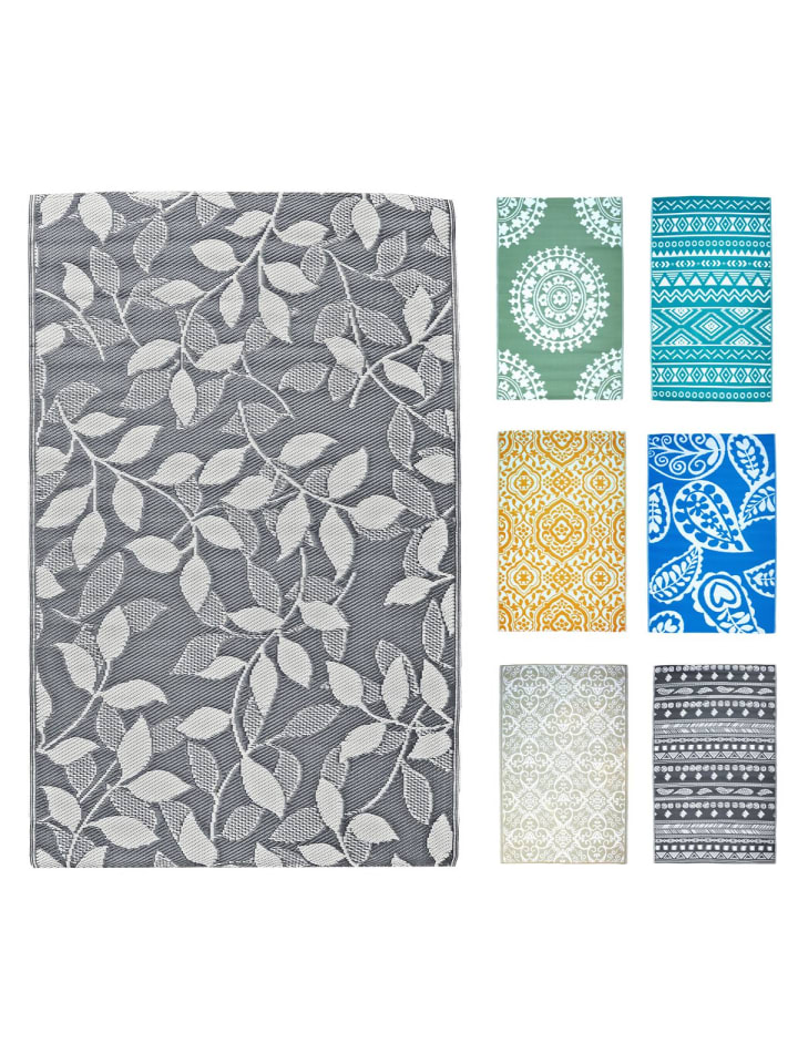 JACK Outdoor Teppich 120x180cm In- & Outdoor in Blatt Grau günstig kaufen 120x180cm