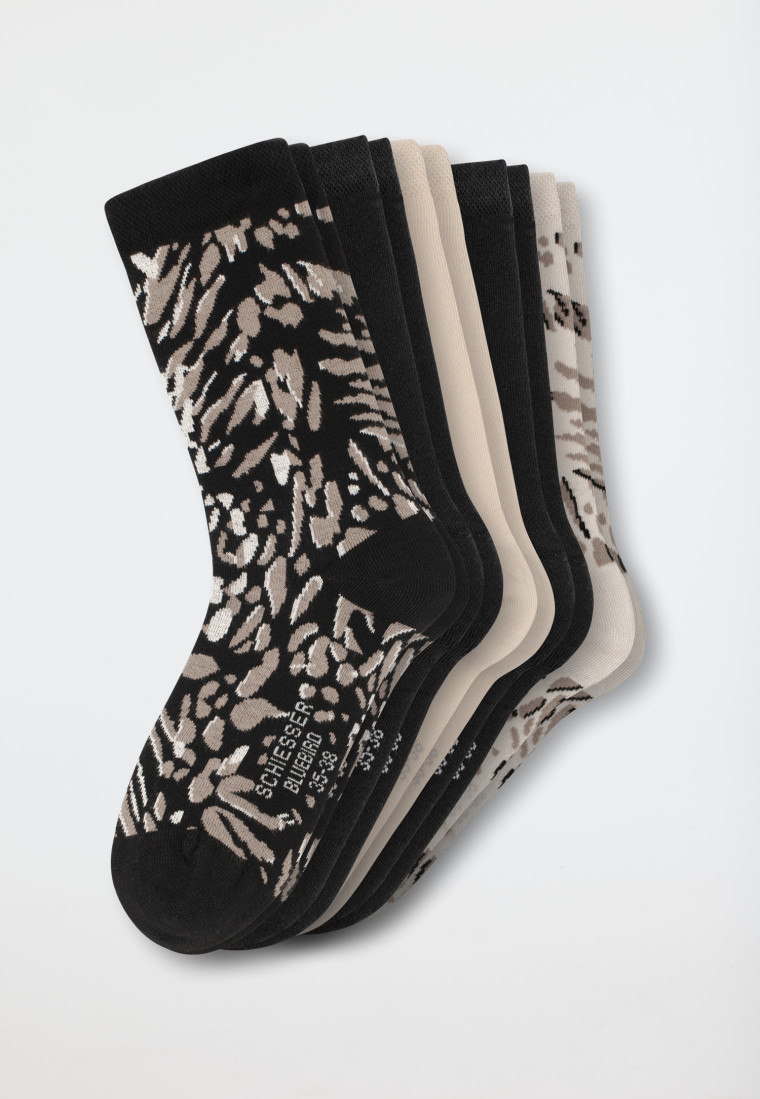 Damensocken 5er-Pack stay fresh uni/gemustert mehfarbig - Bluebird
