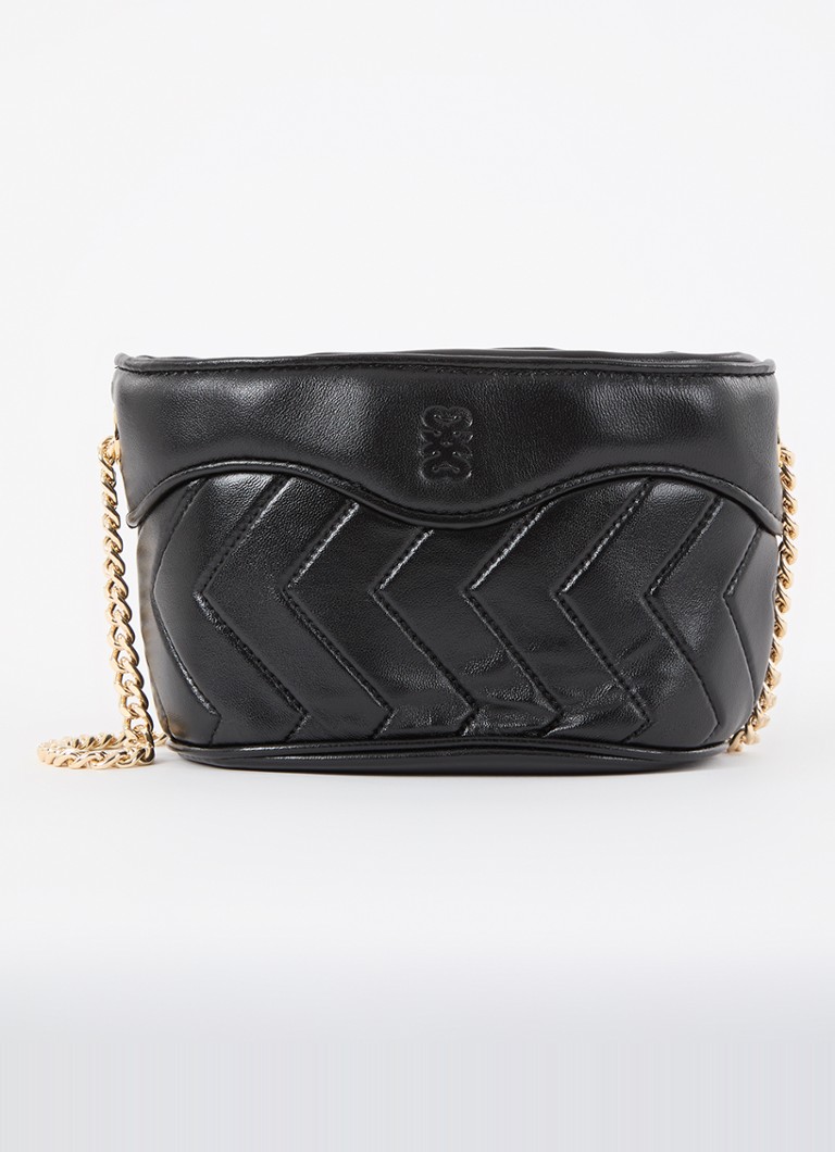 Sandro steppelt báránybőr crossbody táska levehető vállpánttal
