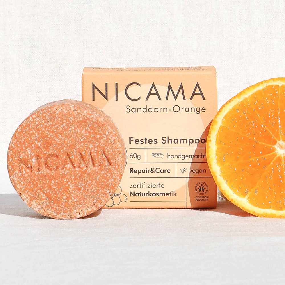 Nicama Festes Shampoo Sanddorn-Orange 60 g