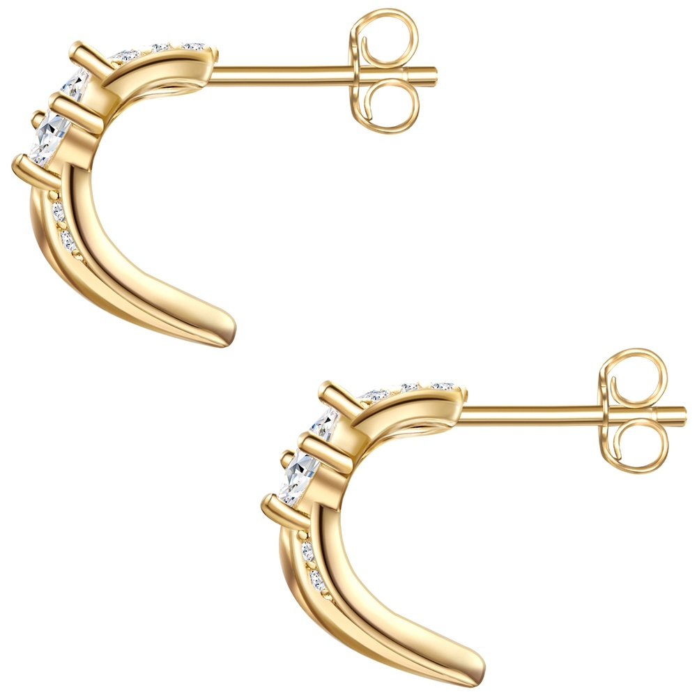 Glanzstücke München Puces d'oreilles en argent Argent sterling Oxyde de zirconium (CZ) en Or jaune Boucles d'oreilles