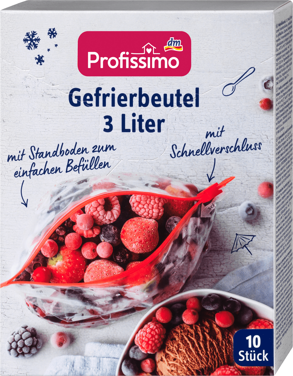 Gefrierbeutel 3 l mit Schnellverschluss, 10 St