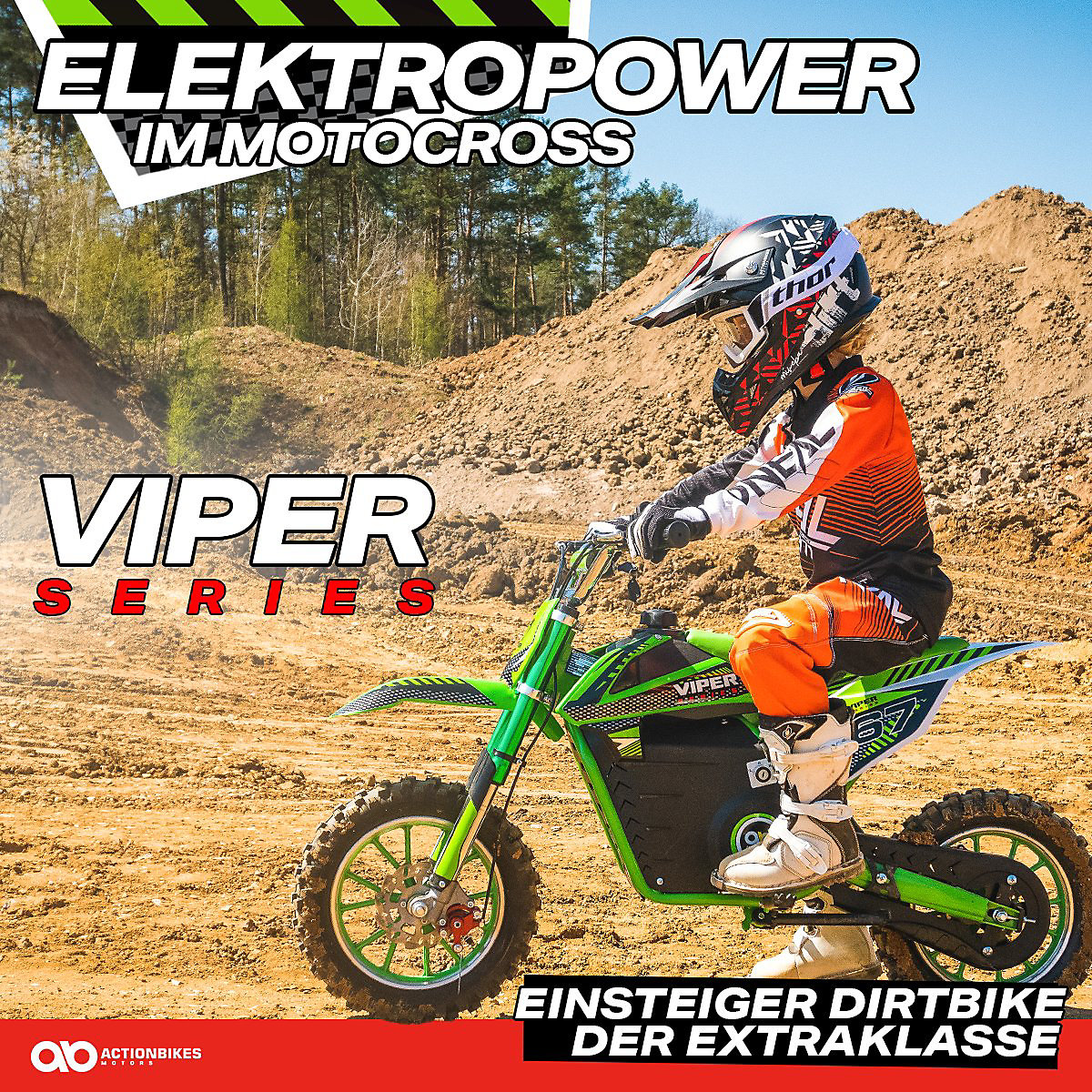 Kinder Elektromotorrad Crossbike Viper - 1000 Watt 36 Volt Elektromotor