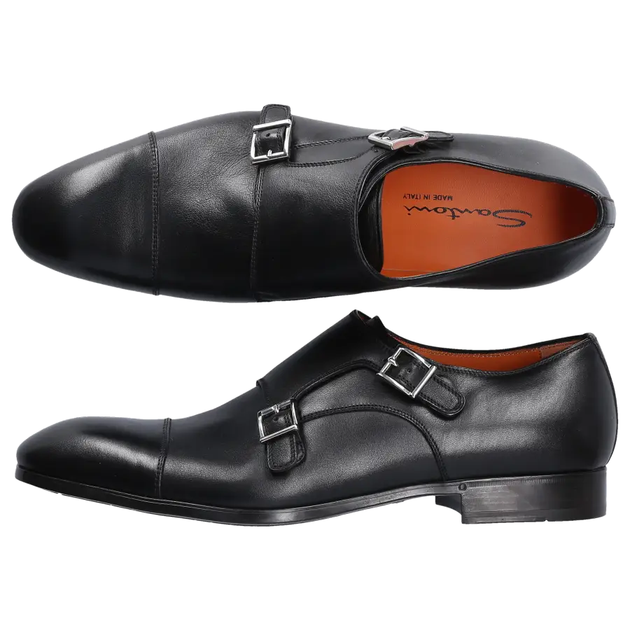 Santoni - Monk Schuhe 14549 Kalbsleder - schwarz