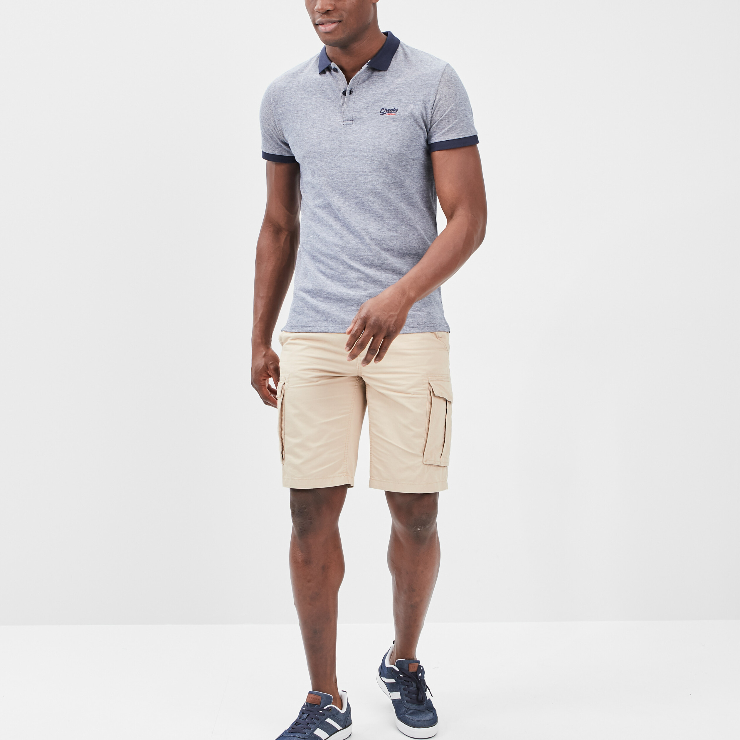 Polo manches courtes Creeks bleu homme | La Halle
