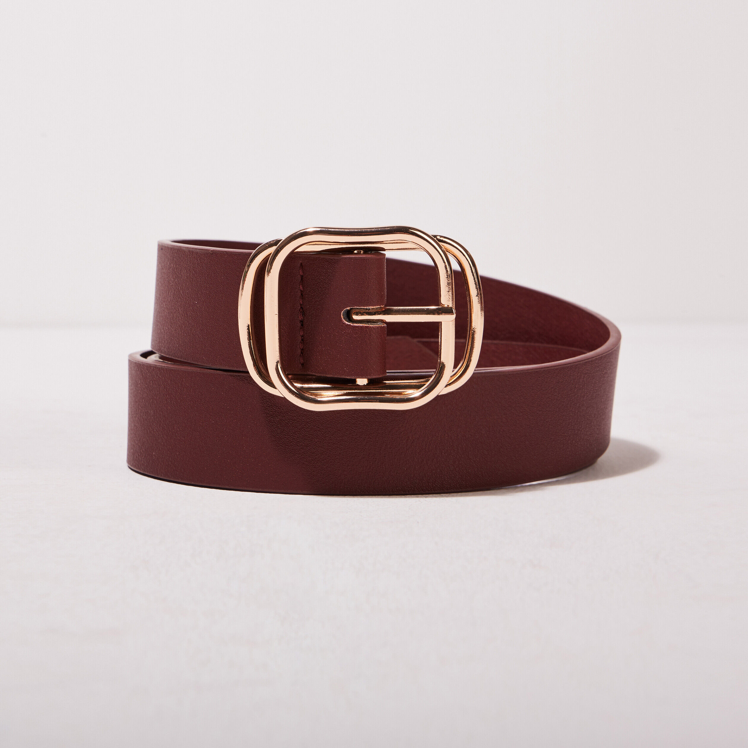 Ceinture avec double boucle bordeaux femme | Cache Cache