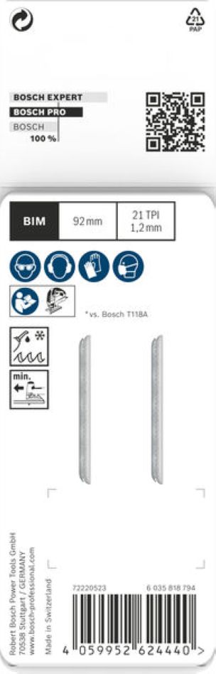 Bosch Blauw Accessoires 2608655095 PRO Metal medium T121AFC decoupeerzaagblad 92 mm 2 stuks