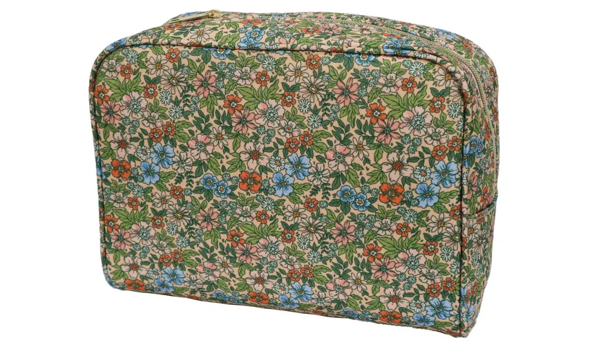 Kulturtasche bunt mit Blumen