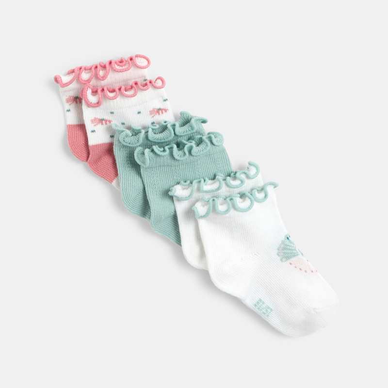 Chaussettes finitions fantaisie bébé fille