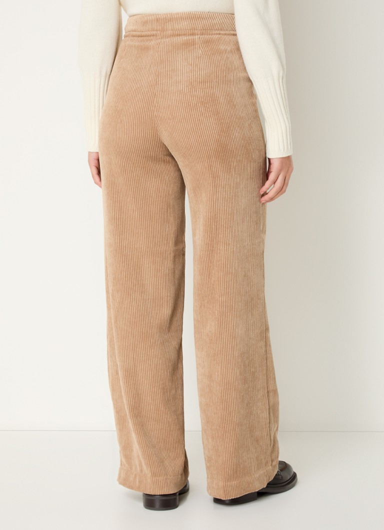 Pantaloni din catifea reiată cu talie înaltă și croială largă Benetton