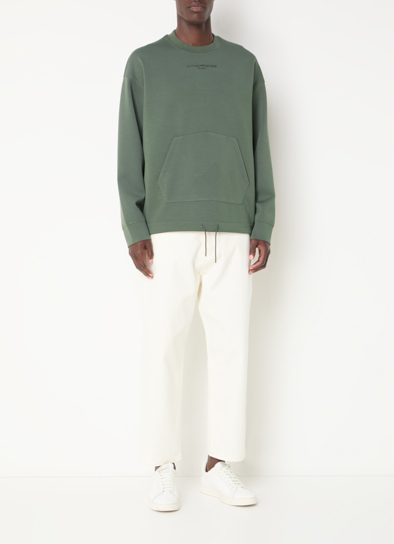 Emporio Armani Sweater with kangaroo pocket and logo