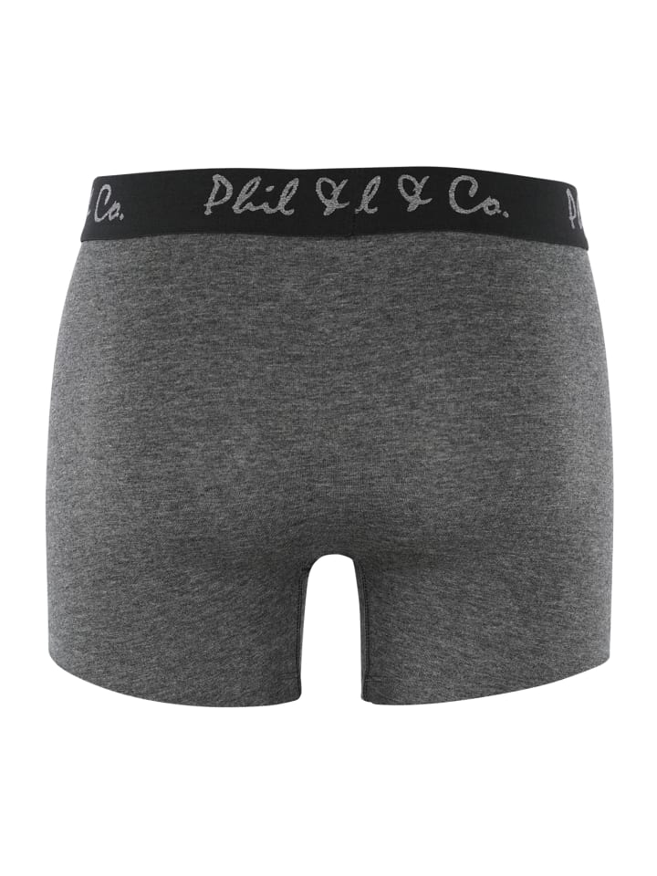 Phil & Co. Berlin  Boxer Retropants in Schwarz/Anthrazit günstig kaufen