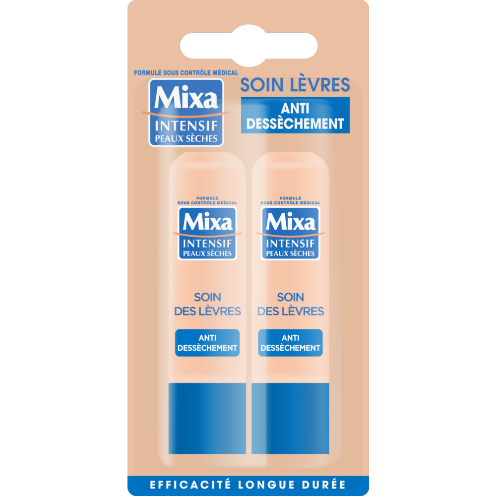 mixa Intensif Peaux Sèches Soin Lèvres Antidessèchement  - Lot de 2