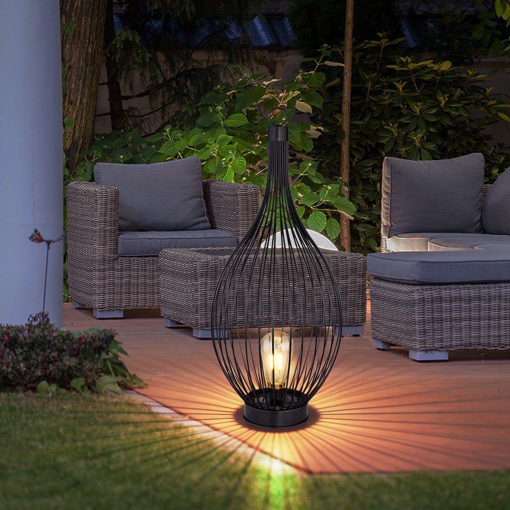 etc-shop LED Solarleuchte, LED-Leuchtmittel fest verbaut, Warmweiß, Solarlampe Außenleuchte Hängelampe LED Stehlampe