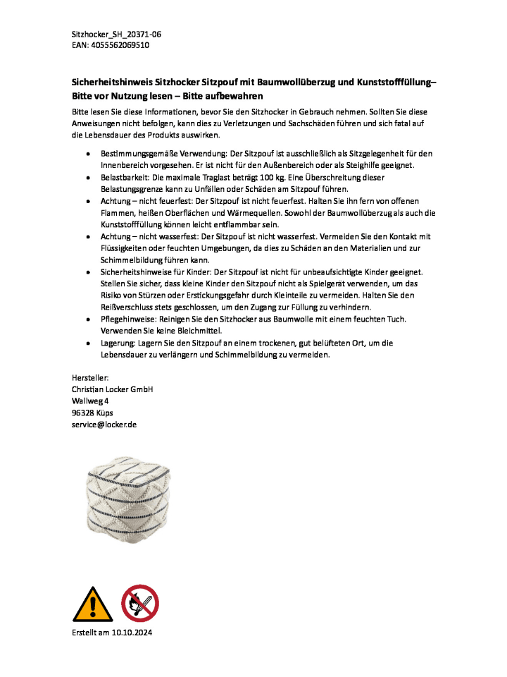 kobolo Pouf JAIPUR42 in Schwarz günstig kaufen onesize