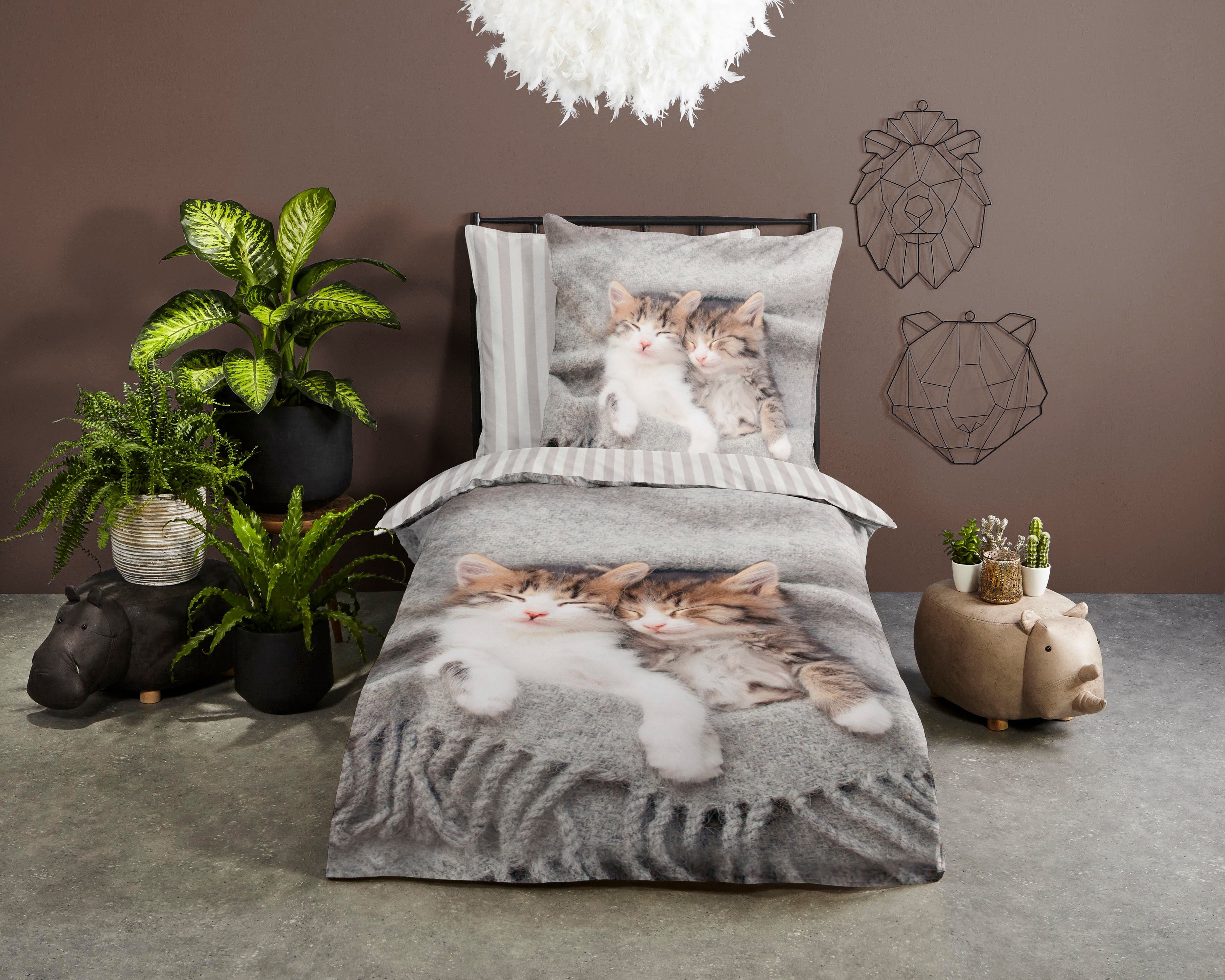 Kinderbettwäsche Snooze, PURE luxury collection, Microfaser, 2 teilig, Trocknet schnell