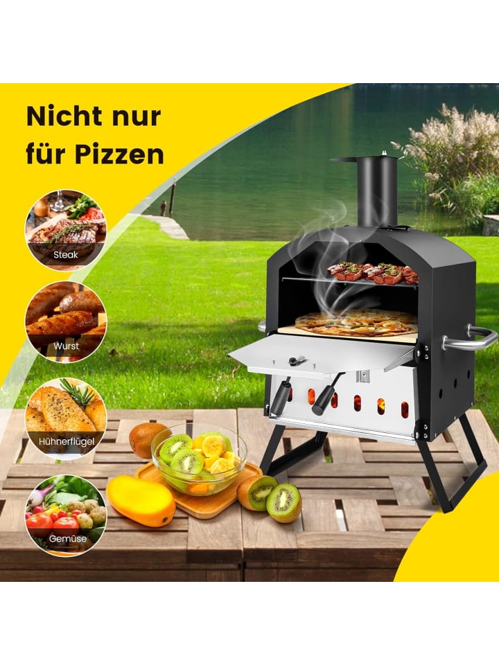 COSTWAY Pizzaofen Outdoor in Schwarz günstig kaufen onesize