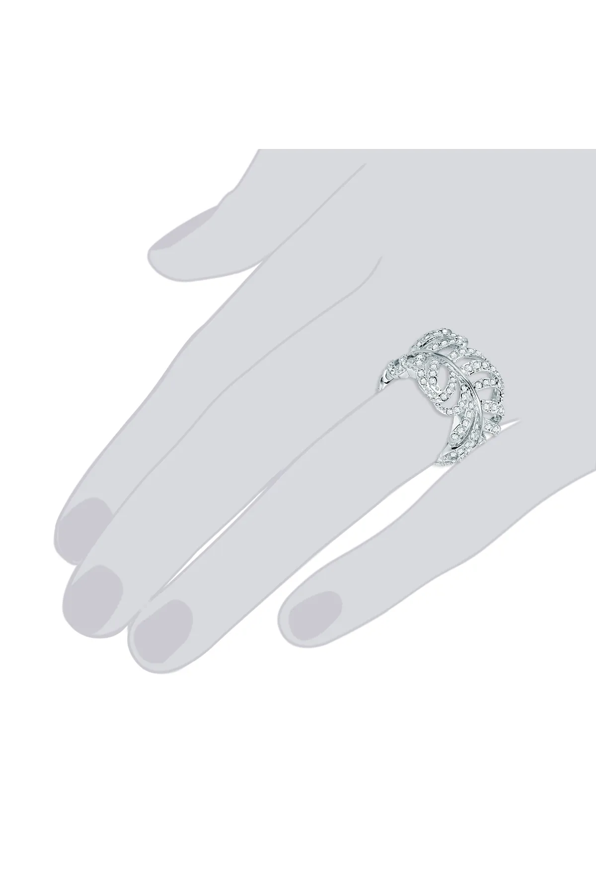 Lulu & Jane  Ring mit Kristallen von Swarovski® Ring verziert mit Kristallen von Swarovski® weiß