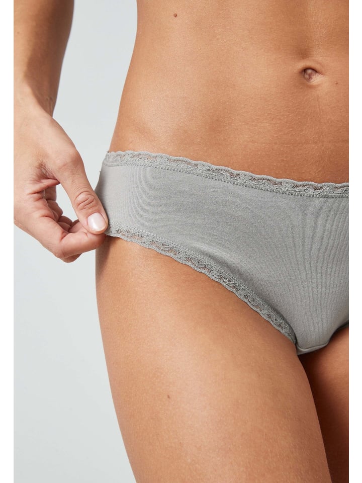 SNOCKS Brazilian Slips mit Spitze aus Bio-Baumwolle 3 Stück in Mix (Apricot/Grün/Schwarz) günstig kaufen