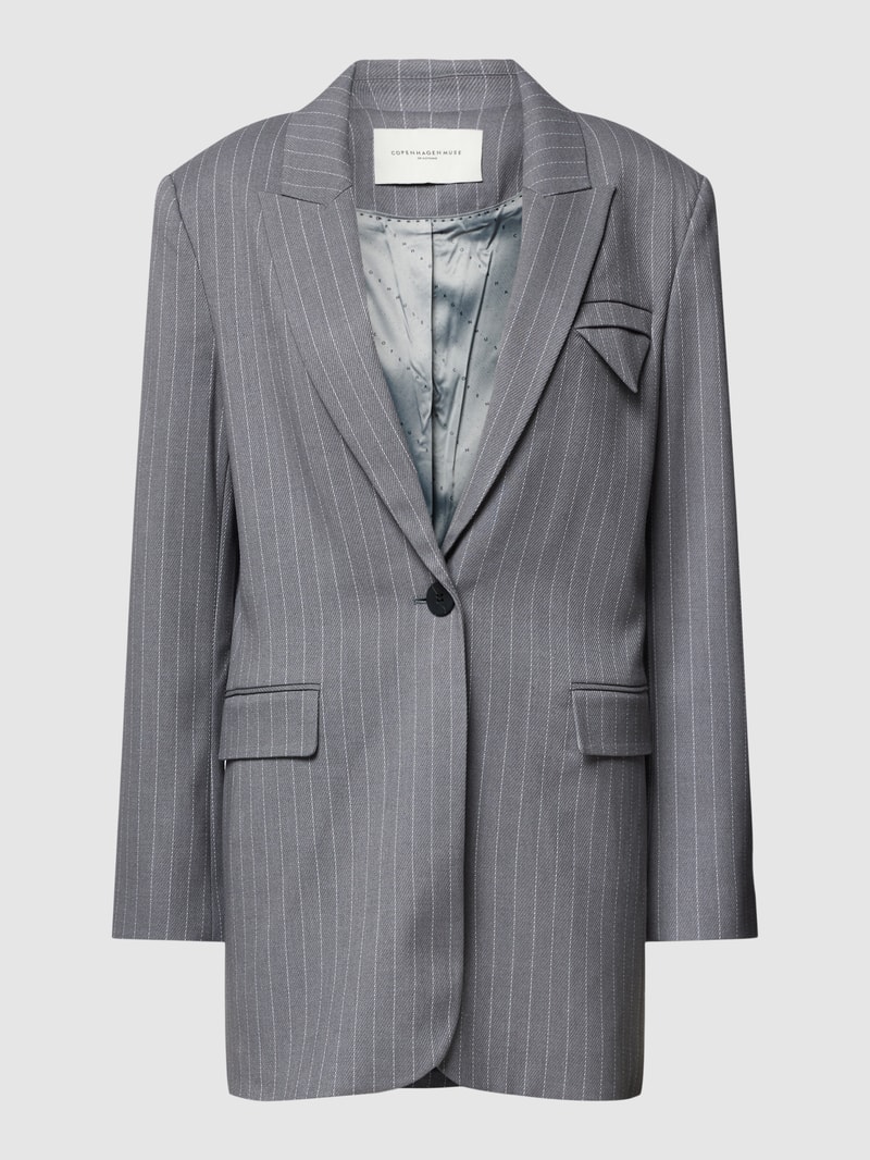 Blazer mit Streifenmuster Modell 'TAILOR' in hellgrau meliert