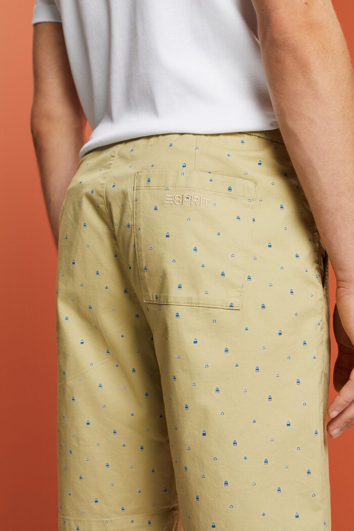 Gemusterte Pull-on-Shorts, Baumwollstretch